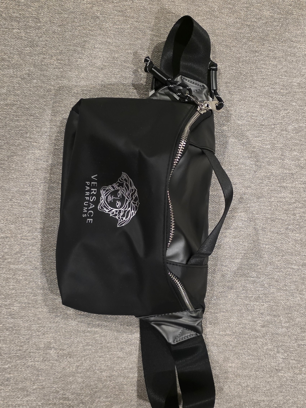 Versace Parfums Black Logo Belt Bag